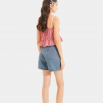 Áo 2 dây caro nhún thun thắt nơ hông