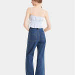 Áo 2 dây caro nhún thun thắt nơ hông