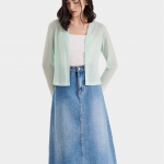 Áo cardigan cổ V tay dài