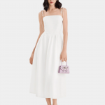 Đầm midi 2 dây smocking lưng