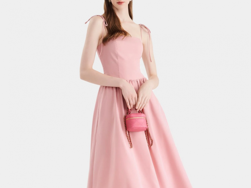 Đầm midi 2 dây smocking lưng