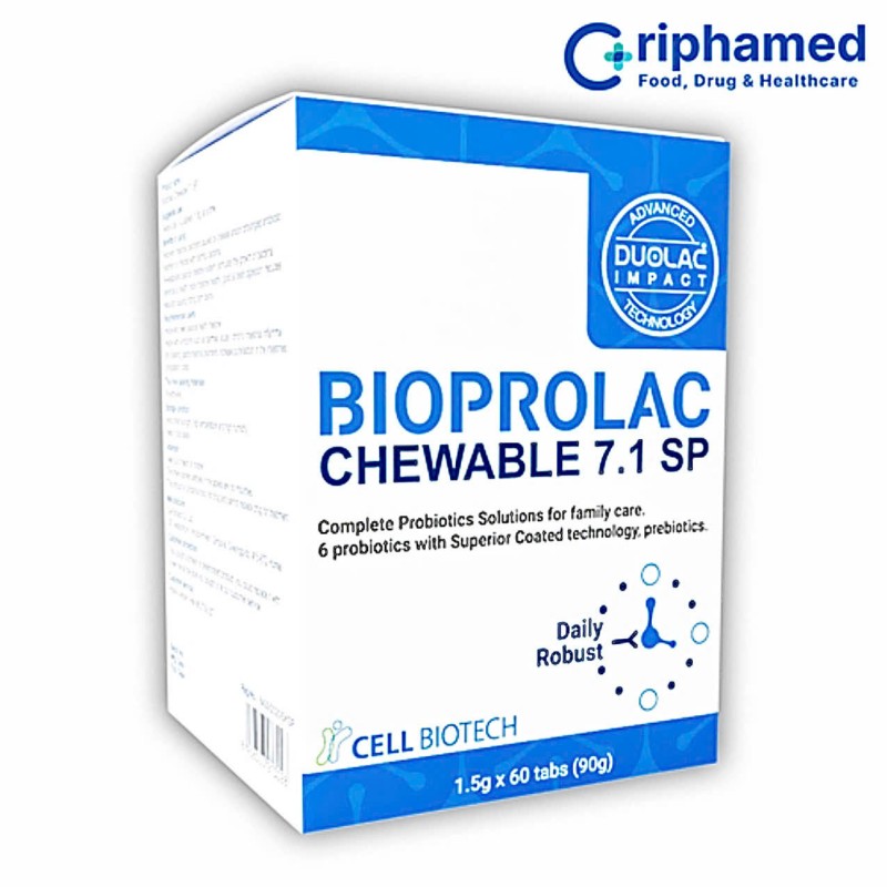 Thực phẩm bảo vệ sức khỏe: Bioprolac chewable 7.1 SP (Hộp 60 viên)