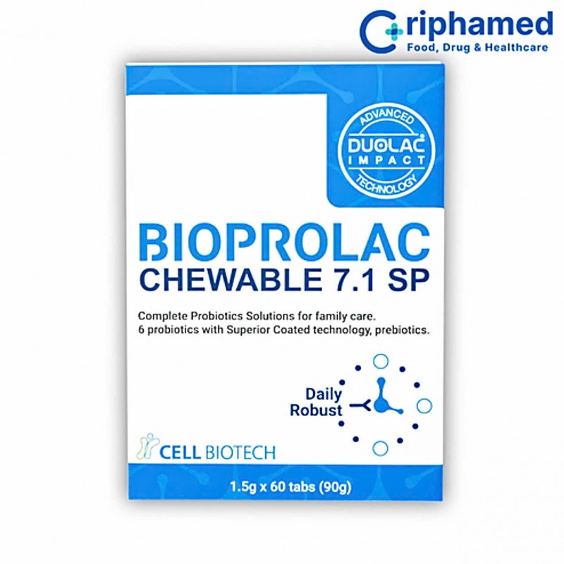Thực phẩm bảo vệ sức khỏe: Bioprolac chewable 7.1 SP (Hộp 60 viên)