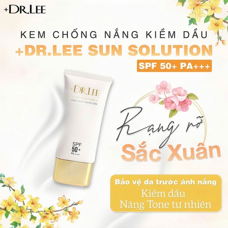   Kem chống nắng, dưỡng ẩm +Dr.Lee Sun Solution Daily Moist Protection SPF 50+ và PA+++
