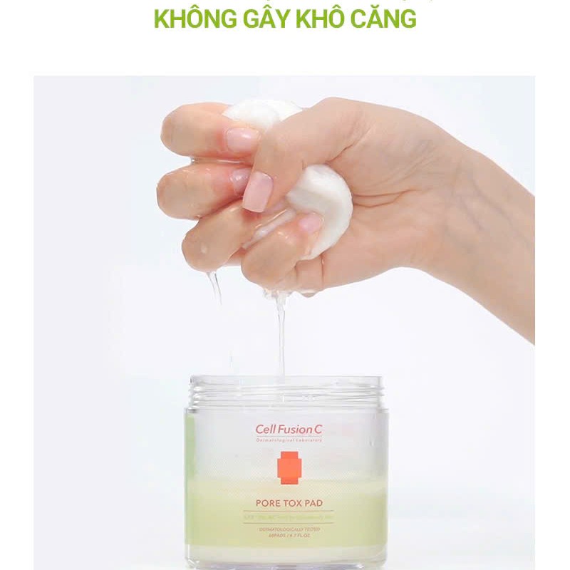 Pore Tox Pad – Cotton pad làm sạch, se khít chân lông hộp 60 miếng