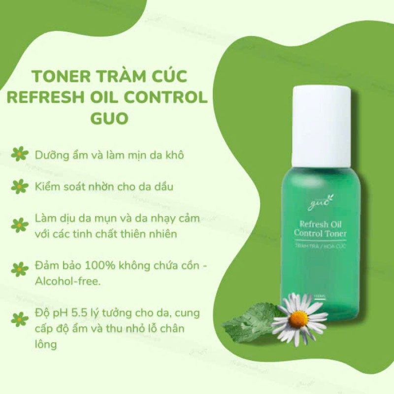 Toner Tràm Cúc GUO – Refresh Oil Control Toner GUO