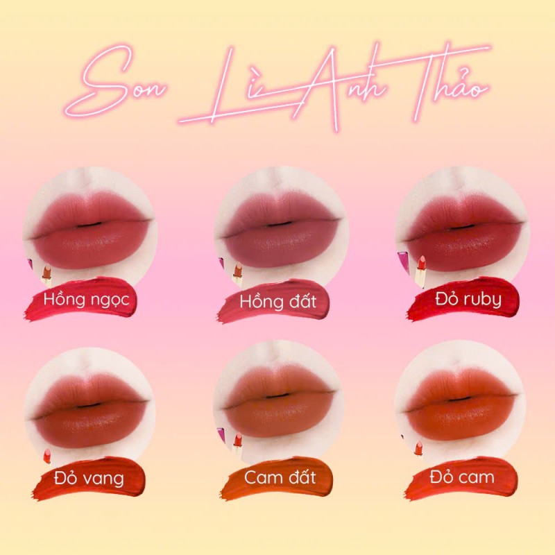 Son Màu Anh Thảo GUO (7 Màu) – Lip Color Matte 5g