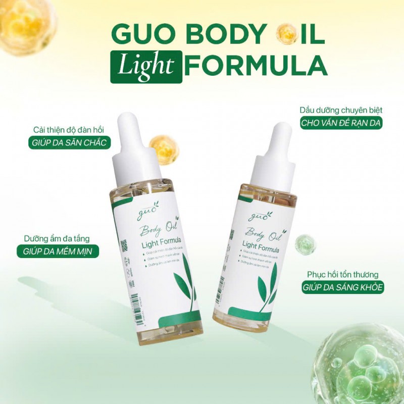 Dầu Dưỡng Da Giảm Rạn Mờ Sẹo Thấm Nhanh GUO Body Light Oil Formula