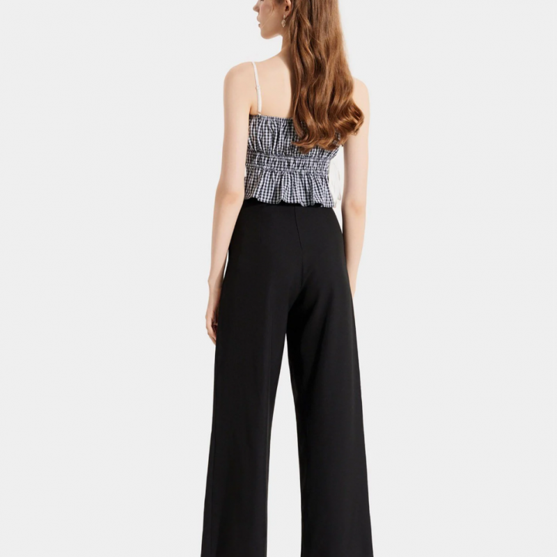 Áo 2 dây caro nhún thun thắt nơ hông