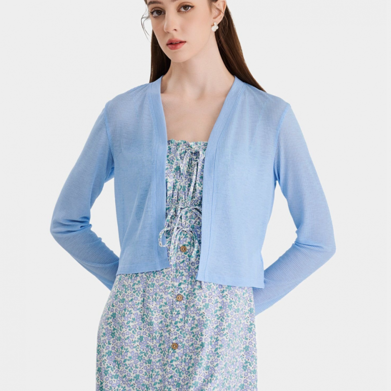 Áo cardigan cổ V tay dài