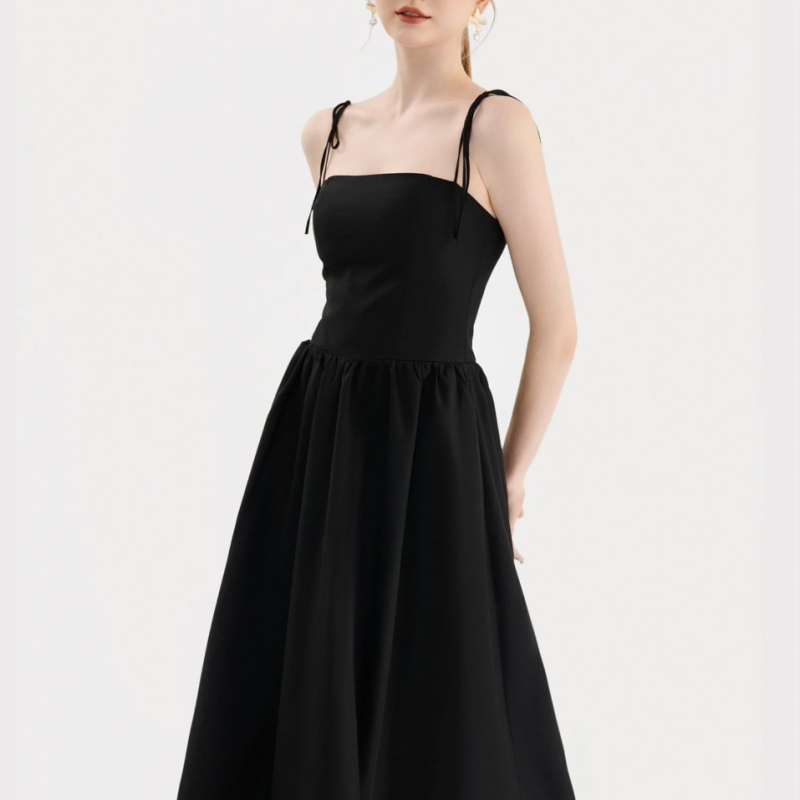 Đầm midi 2 dây smocking lưng