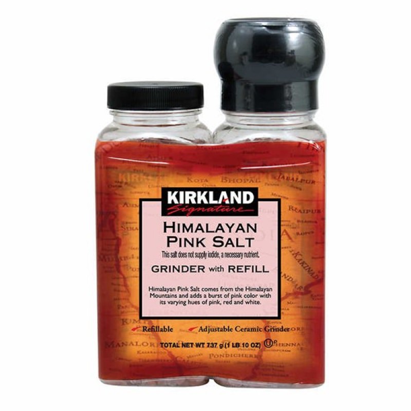 Muối Hồng Kirkland Signature Himalayan Pink Salt, Grinder with Refill, 737g