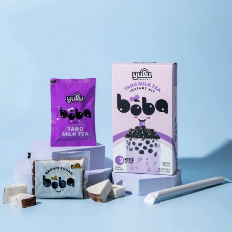 BỘT TRÀ SỮA TRÂN CHÂU VỊ KHOAI MÔN - YULU INSTANT BOBA CLASSIC MILK TEA, BUBBLE TEA KIT, 3 DRINKS