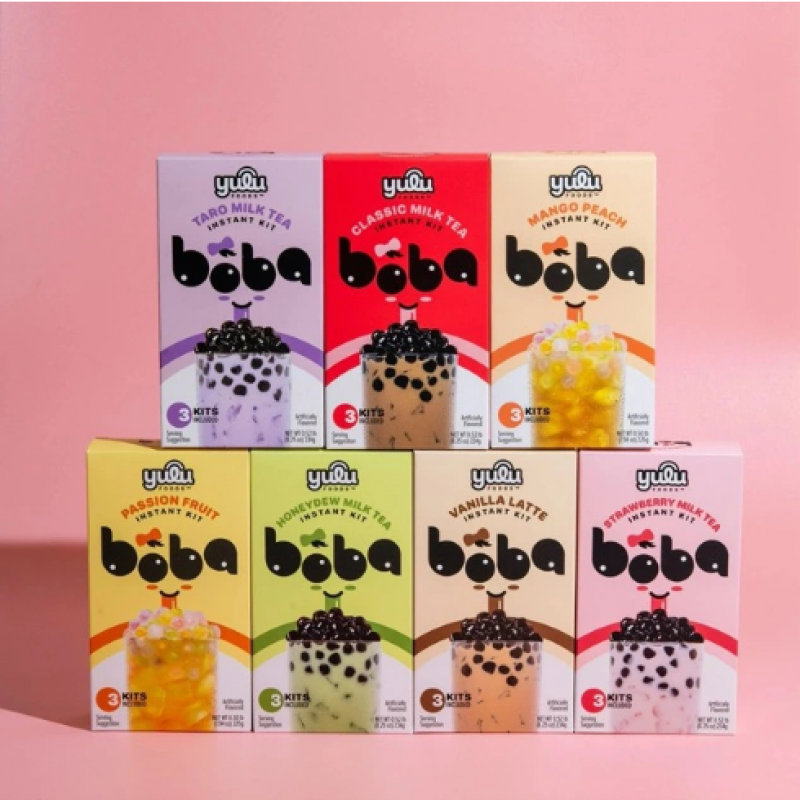 BỘT TRÀ SỮA TRÂN CHÂU VỊ KHOAI MÔN - YULU INSTANT BOBA CLASSIC MILK TEA, BUBBLE TEA KIT, 3 DRINKS